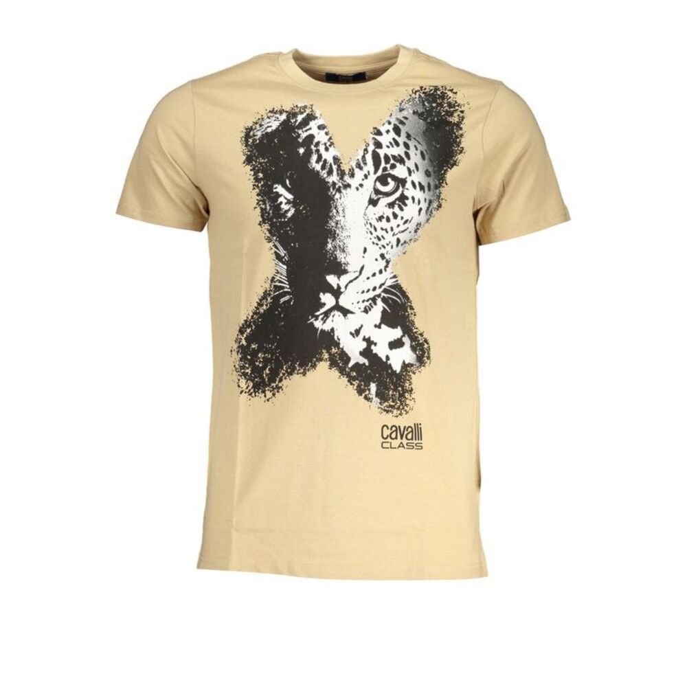 Cavalli Class Beige Cotton Men's Men's T-Shirt